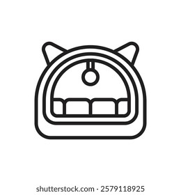 Cat Bed Outline Icon Vector Illustration