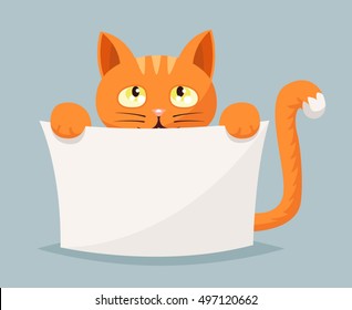 Cat beggar help animals cartoon character vector illustration