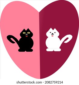 cat with big heart design for valentine's day