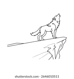 cat bird horse elephant wolf single line art 