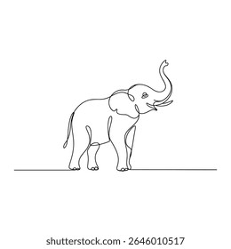 cat bird horse elephant wolf single line art 
