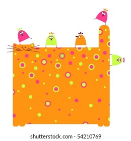 Cat and birds