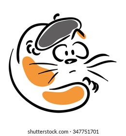 Cat in a black beret