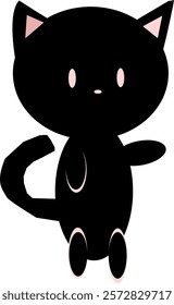 a cat with black color and simple design