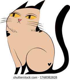 Die Katze mit schwarzen Ohren