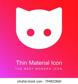 Cat black face red and pink gradient material white icon minimal design
