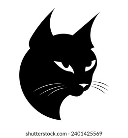 Cat black icon on white background