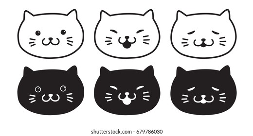 Cat black cat kitten icon vector illustration