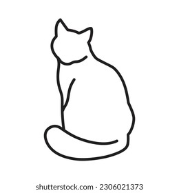 Cat, black lines Cat, vector illustration
