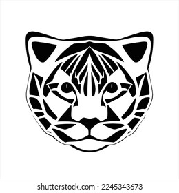 Cat black sign icon. Vector illustration eps . A black and white tiger face with a white background and a black and white background with a black and white tiger face
