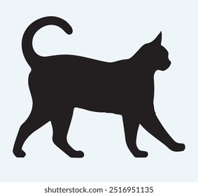 Cat black silhouette clipart icon illustration