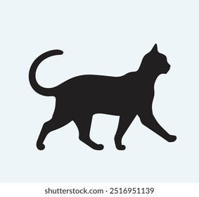 Cat black silhouette clipart icon illustration
