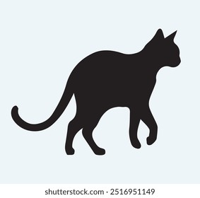 Cat black silhouette clipart icon illustration
