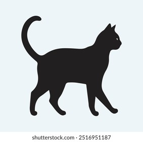 ilustração do ícone de clipart da silhueta preta do gato