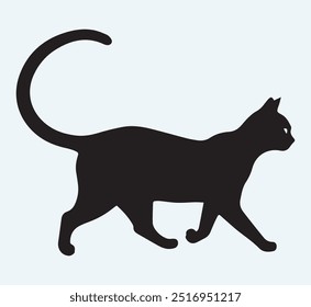 Cat black silhouette clipart icon illustration