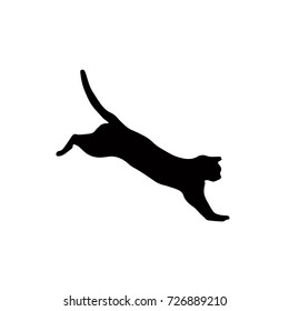 cat black silhouette isolated vector on white background