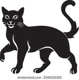a cat black silhouette vector art design