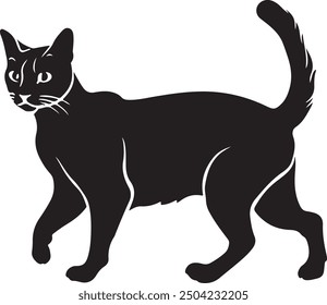 a cat black silhouette vector art design