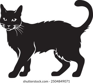 a cat black silhouette vector art design