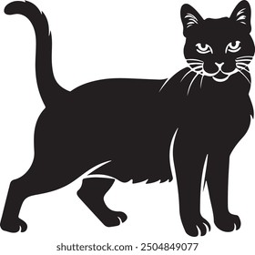 a cat black silhouette vector art design