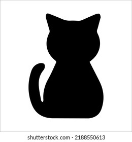Cat black silhouette vector graphics 