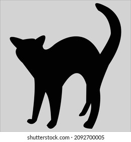 Cat black silhouette vector icon