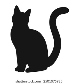 Cat black silhouette. Vector illustration 21
