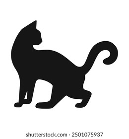 Silueta negra del gato. Ilustración vectorial 26