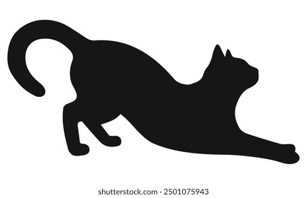 Cat black silhouette. Vector illustration 3