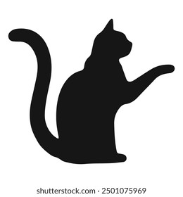 Cat black silhouette. Vector illustration 30