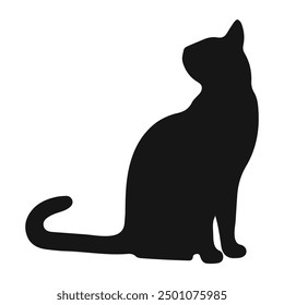 Cat black silhouette. Vector illustration 29