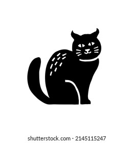 Cat, black silhouette vector symbol design