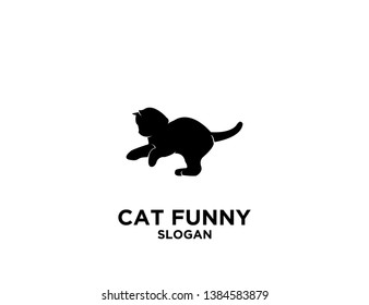 cat black white white isolated background logo icon designs vector illustration sign silhouette