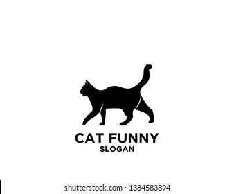 cat black white white isolated background logo icon designs vector illustration sign silhouette