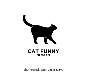 cat black white white isolated background logo icon designs vector illustration sign silhouette