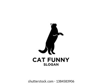 cat black white white isolated background logo icon designs vector illustration sign silhouette