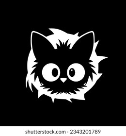 Cat - Black and White Isolated Icon - Vector illustration