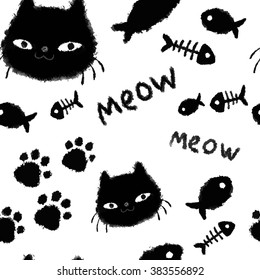 Cat black and white pattern