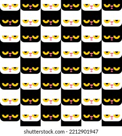 Cat black and white pattern. pet background