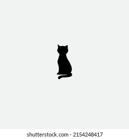 cat black and white vectoral