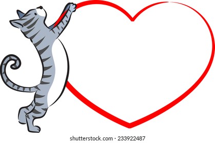 cat and blank card