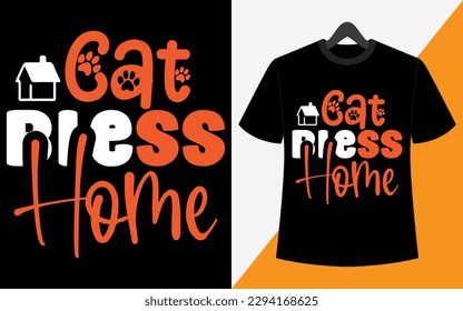 Cat bless home typography vector t-shirt design 