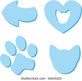 Cat blue vector
