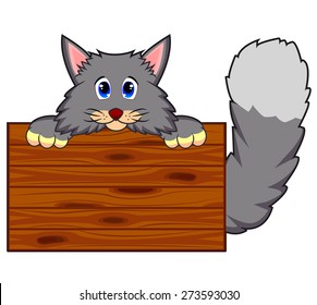 Cat with board