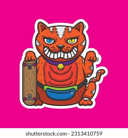 cat board vector ilustrator fot sticker and thisrt