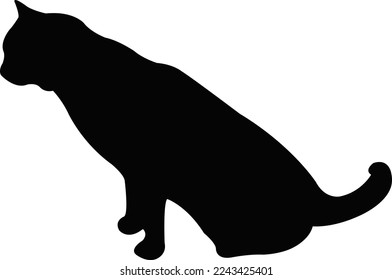 a cat body silhouette vector