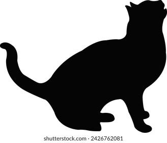 a cat body silhouette vector