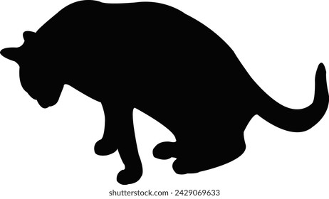 a cat body silhouette vector