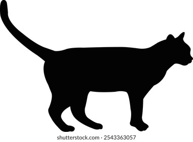 Un Vector de silueta de cuerpo de gato