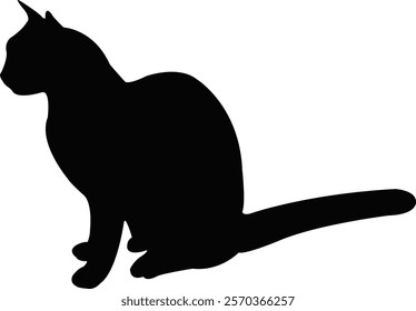 a cat body silhouette vector